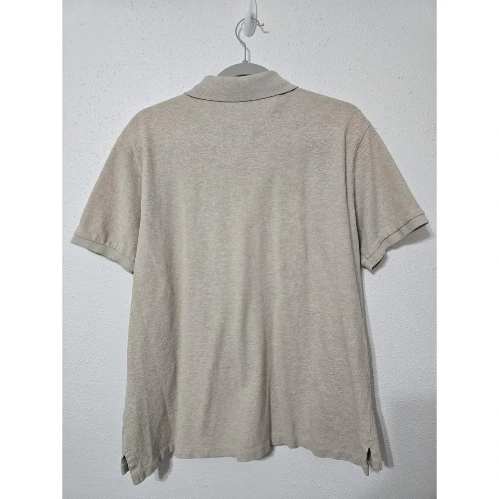 Polo Ralph Lauren Polo Shirt Mens XL Beige Slim Fit Pony Logo‎ Short Sleeve
